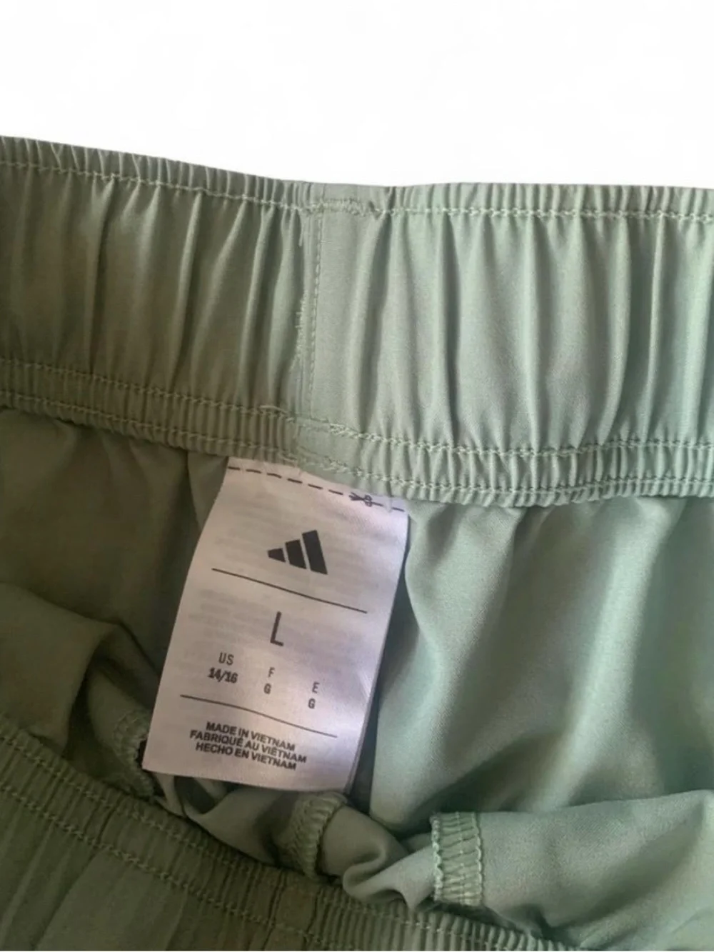 Adidas climacool three stripe sage green shorts Size L youth fits women small